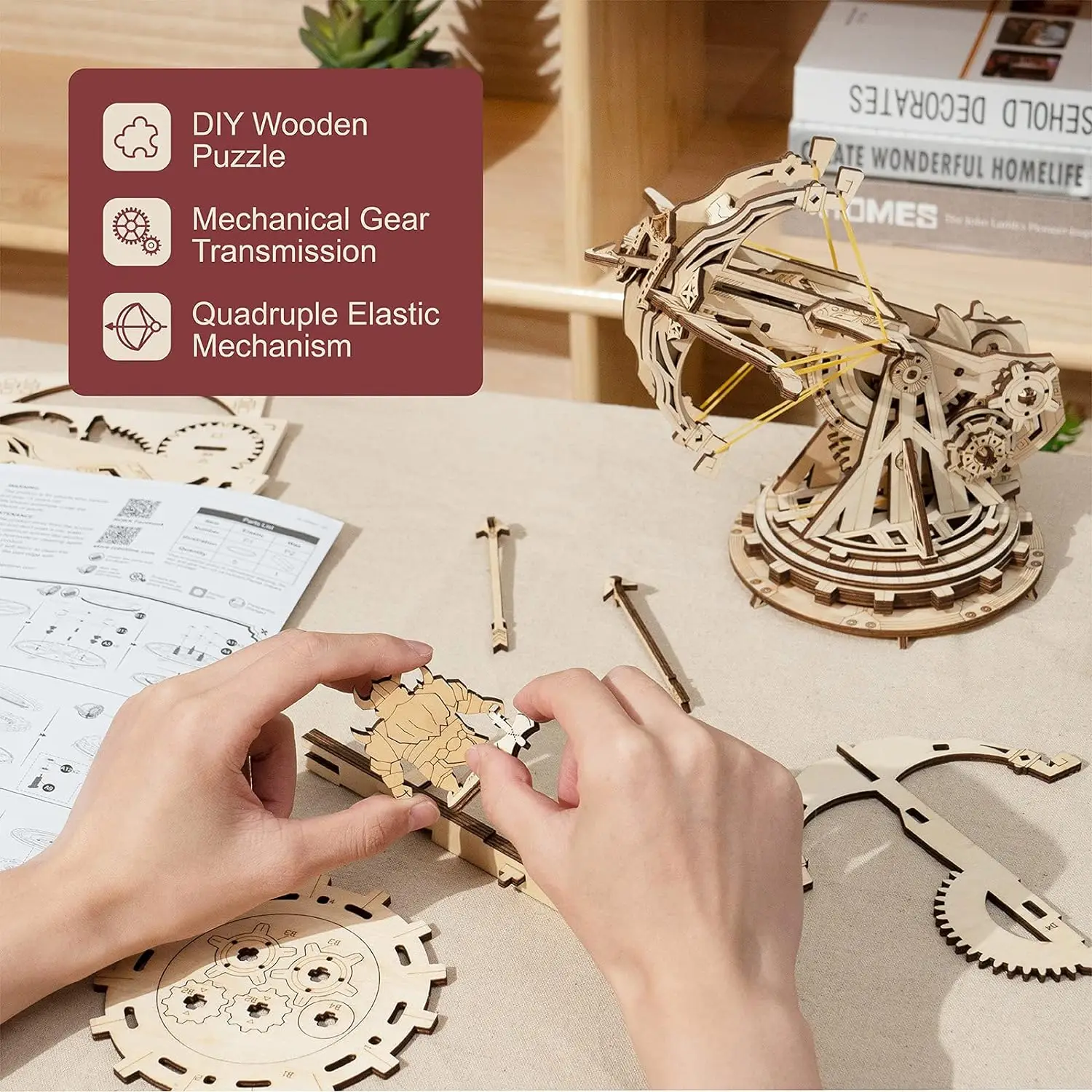 Robotime Rokr 3D Wooden Puzzle for Adults Teens Construction Model Kits for Adults to Build - Image 3