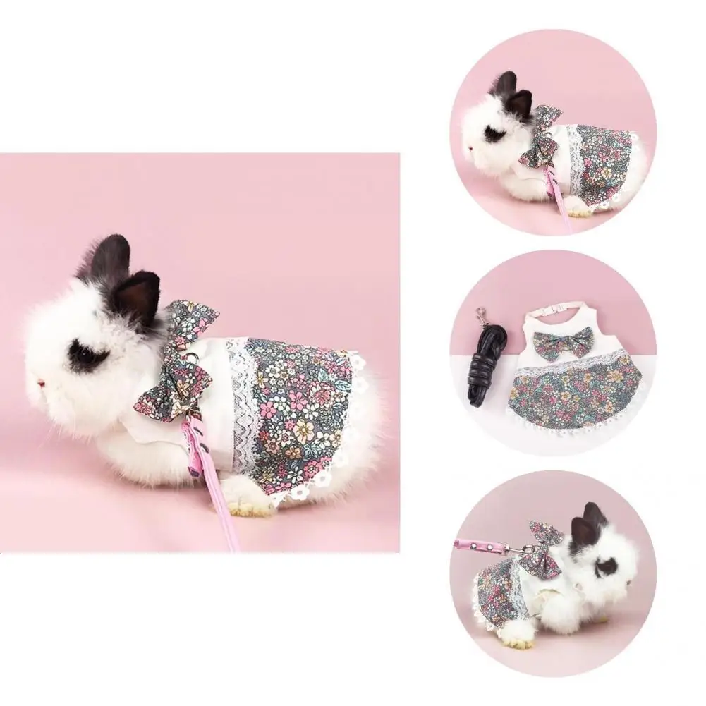Stylish Rabbit Dress Delicate Flexible Rabbit Costume Flower Printed