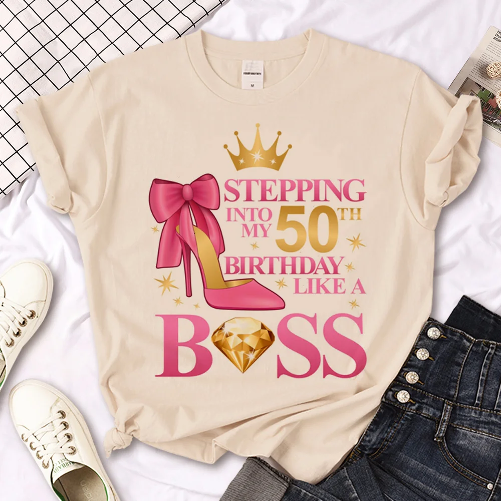 

50 Ans 50th Years Birthday Tee women graphic manga Y2K top girl funny clothing