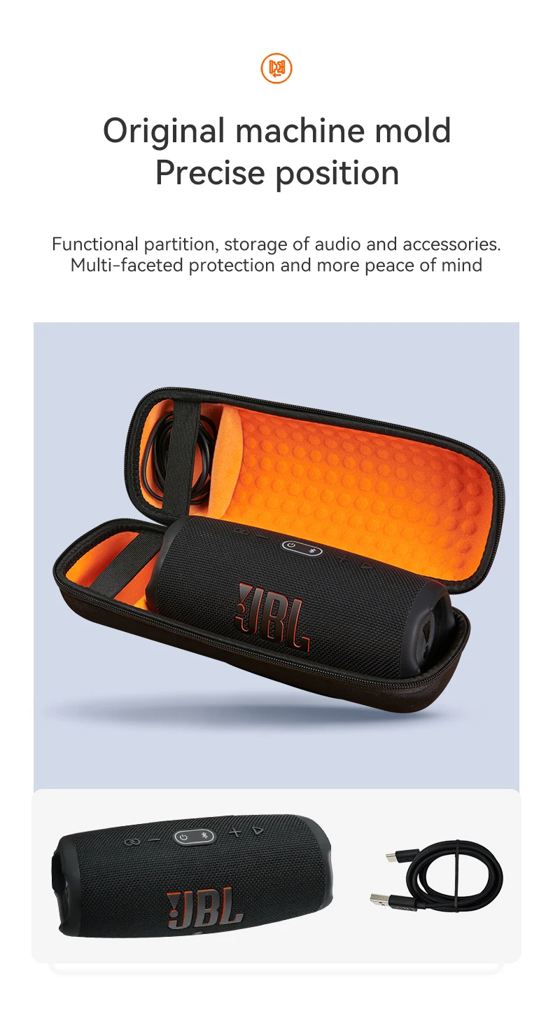 Hard EVA Travel Box Protective Cover Carrying Storage Bag Case for JBL Charge 5 Wireless Bluetooth Speaker Portable Shoulder bag