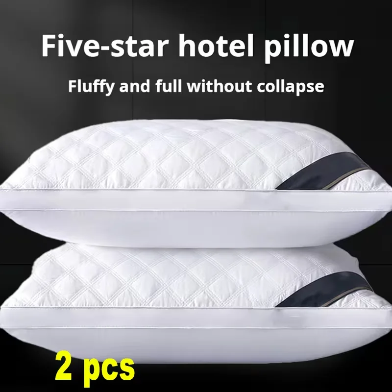 Luxurious Hotel Quality Neck Support Pillows, With Moderate Support White All-Season Home Travel Pillow