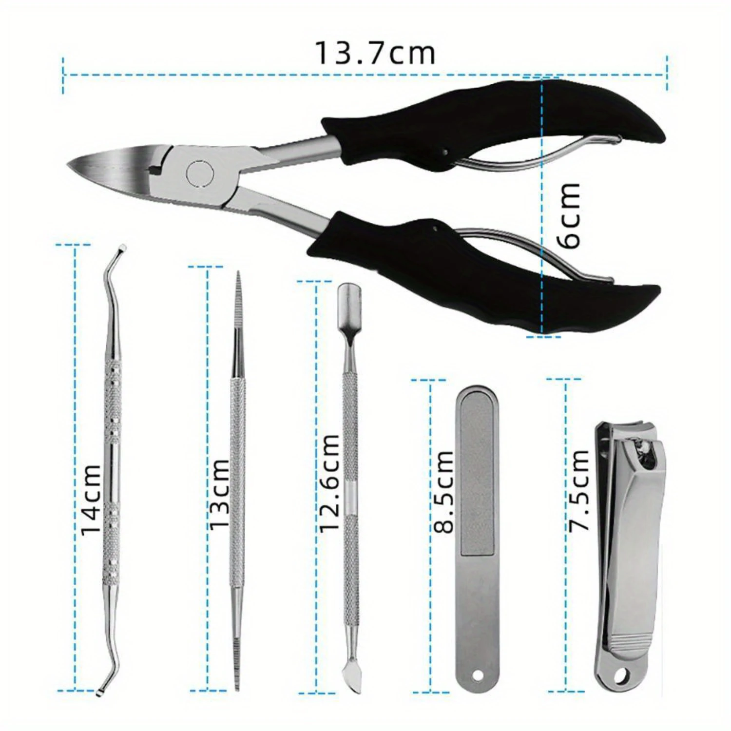 Manicure Set Pedicure Kit Nail Clipper Stainless Steel Professional Nail Cutter Tools Ingrown Toenails Nipper with Travel Case