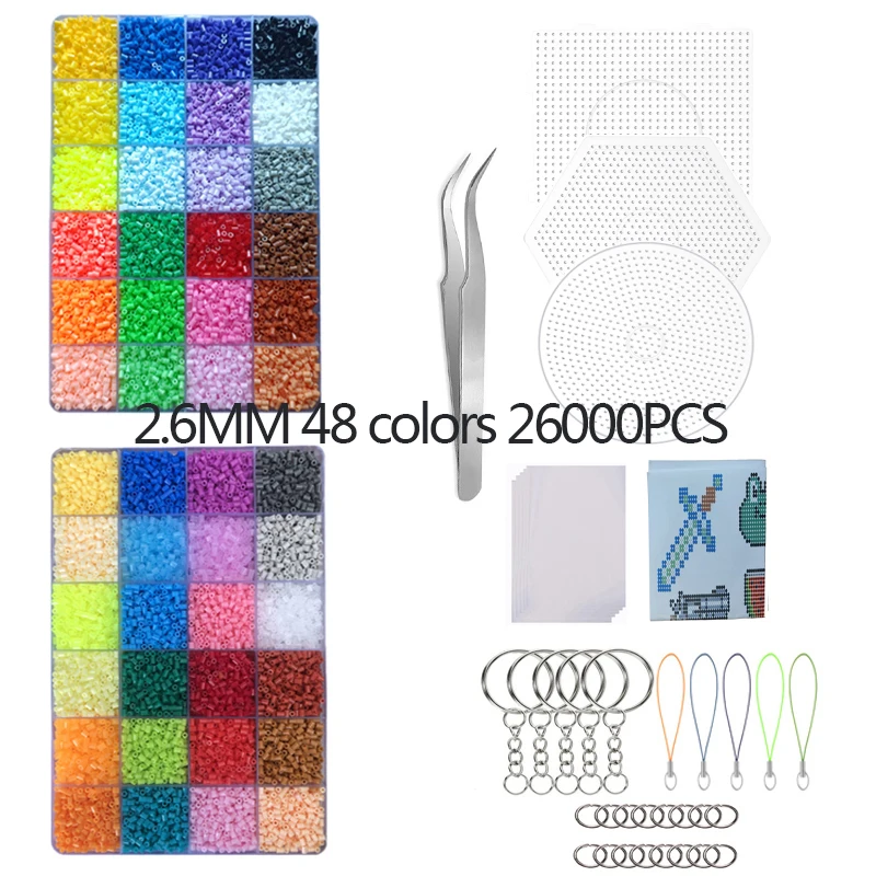 72/48 Colors 5mm /2.6mm Set Iron Melting Beads Pixel Art Puzzle for Kids Hama Beads Diy 3D Puzzles Handmade Gift Fuse Beads Toy 2