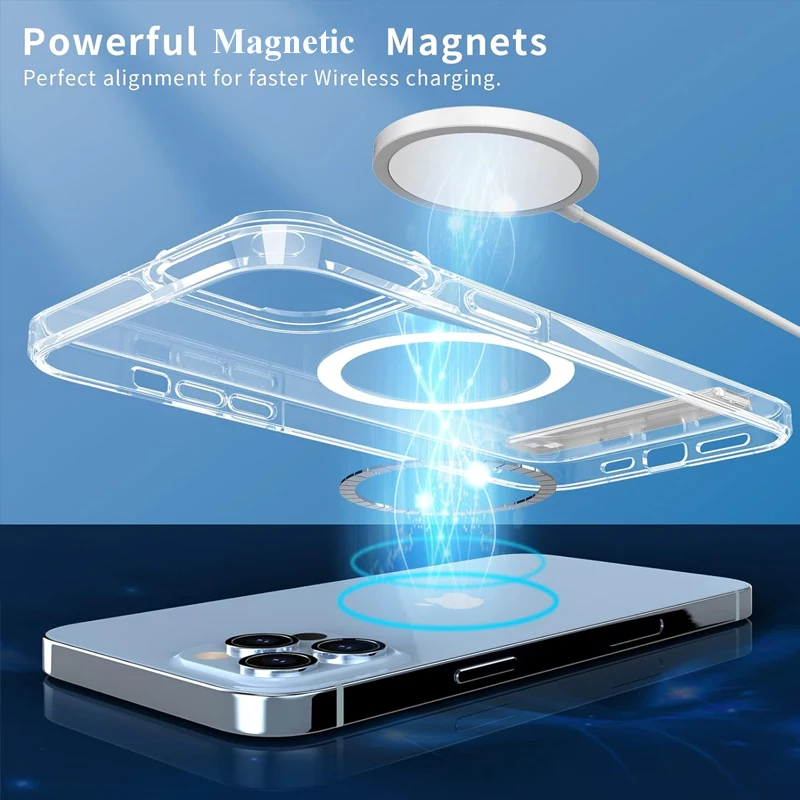 Magnetic Phone Case with Kickstand and Crystal Clear Stand Cover
