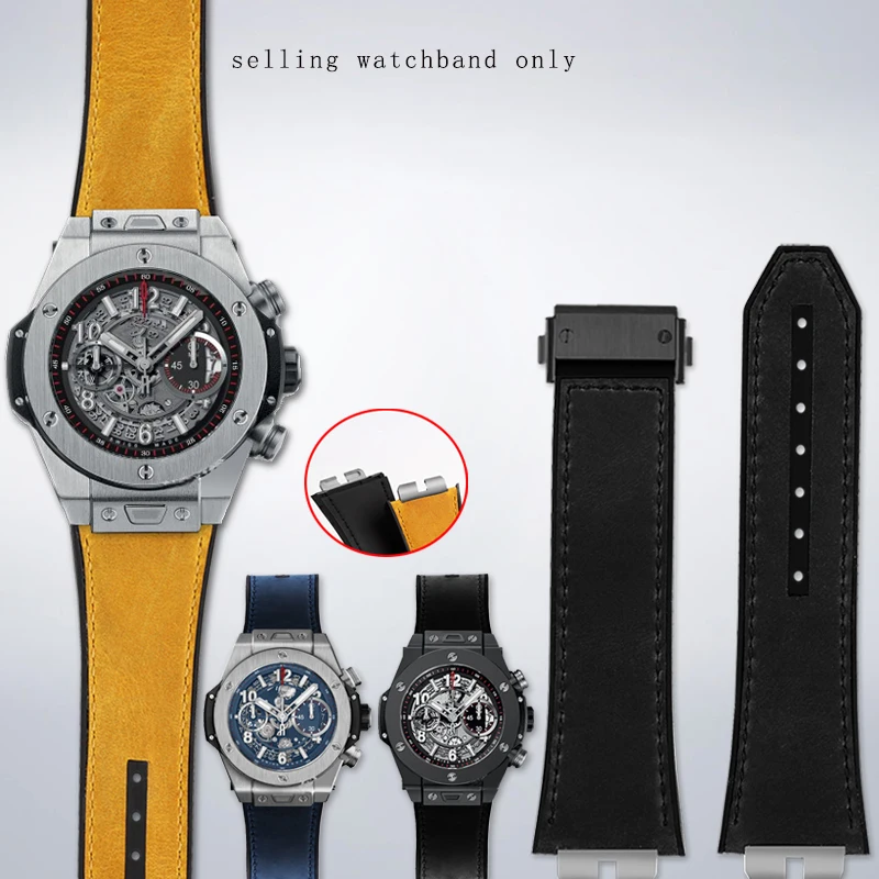 Bracciale In Vera Pelle Per Hublot Hengbao Ubo Watch Big Bang Series Big Bang Cinturino In Gomma Vintage A Sgancio Rapido
