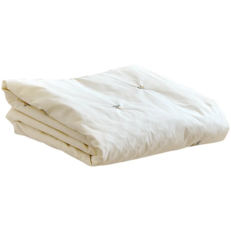 Baby Duvet Cover Newborn Cotton Bear Embroidery Pattern Bed Cover 3D Bean Velvet Blanket Comfortable Bedding Four Seasons