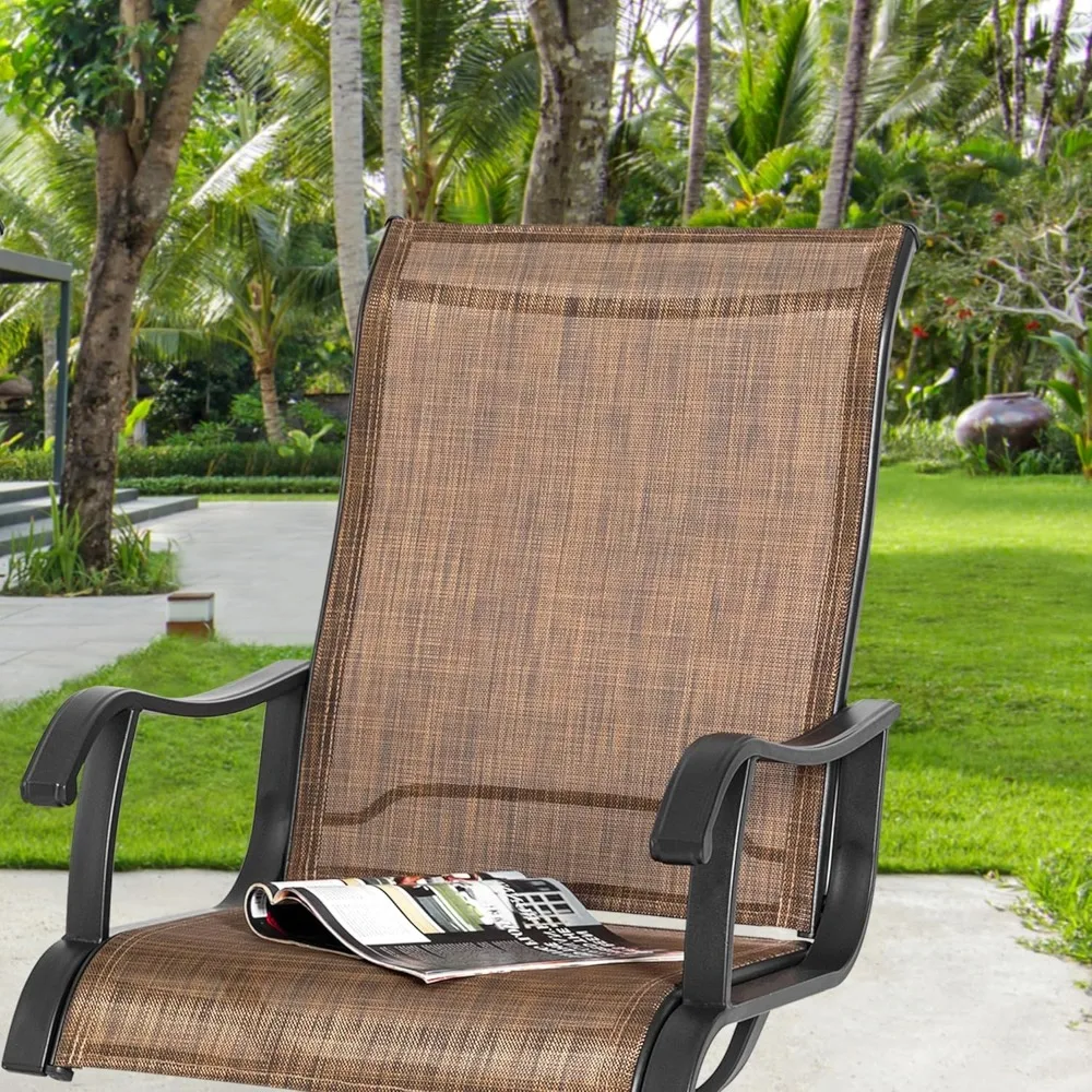 Outdoor Swivel Rocker Dining Chairs Set of 2 5