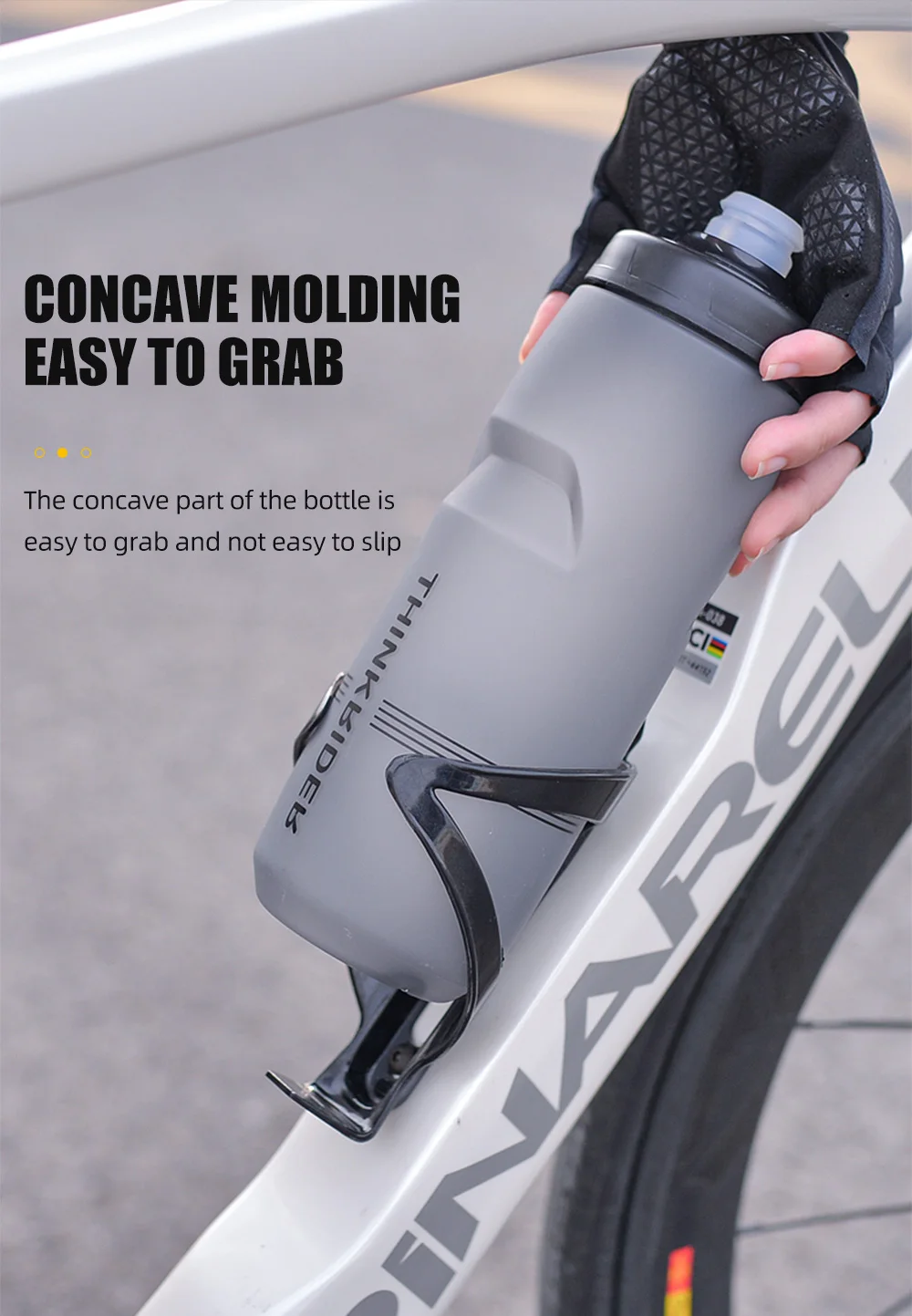 ThinkRider 620 ml/750 ml Fahrradflasche MTB Rennrad Wasserflasche Outdoor Sport Kunststoff Tragbare Große Kapazität Getränk Radfahren – Detail 6