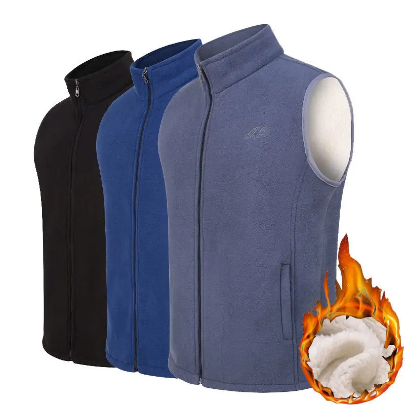 

Men 2024 Autumn Winter Fashion Stand Collar Warm Pockets Vest Male Lamb Cashmere Waistcoat Men Thick Sleeveless Jackets D654