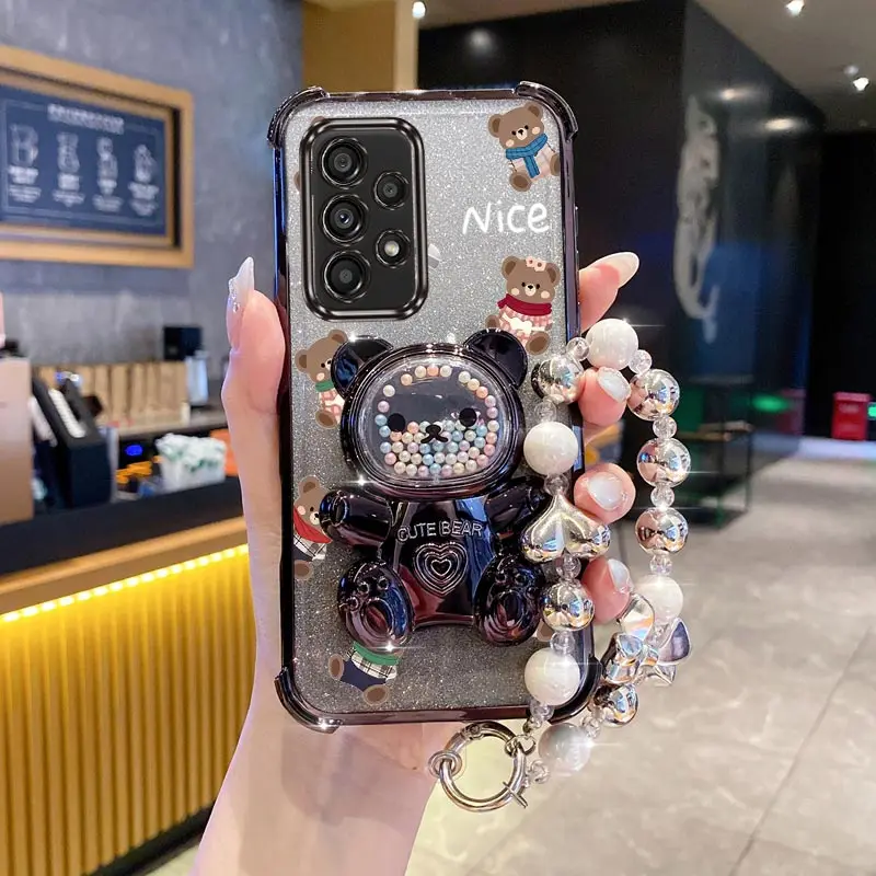 Luxus Schmuck Glitter Schal Bär Telefon Halter Fall Für Samsung Galaxy A13 A14 A15 A16 A24 A25 A34 A35 A36 A54 A55 A12 A22 4G 5G – Detail 10