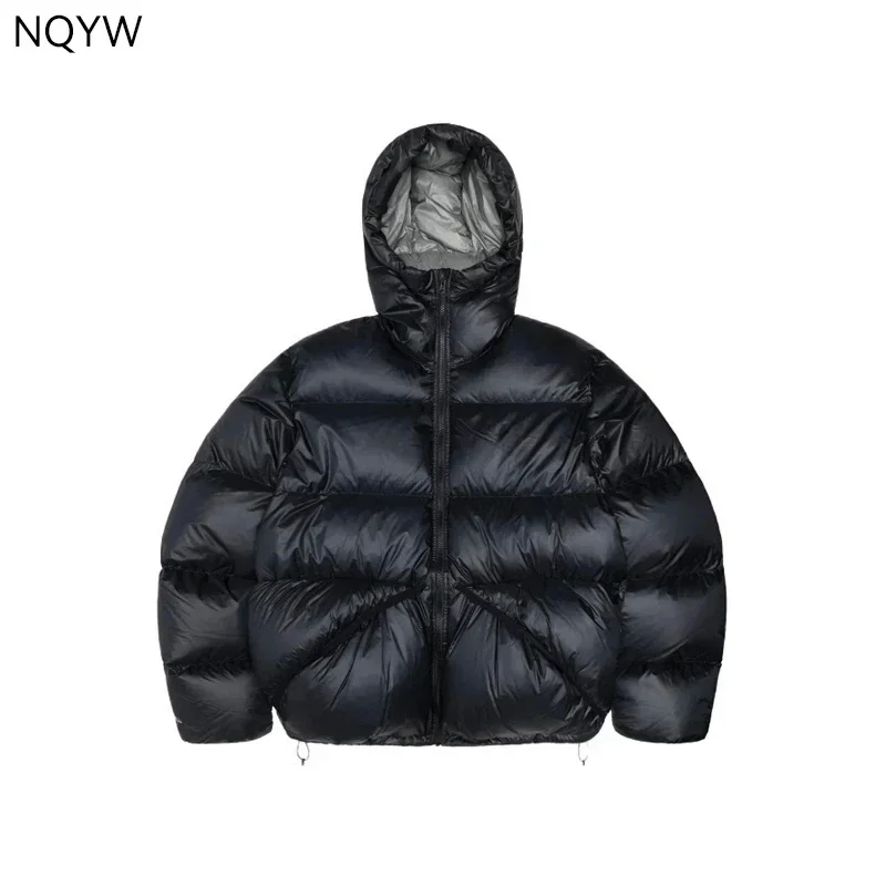 STU High Quality Down Suit Men's Solid Color Versatile Zipper Jacket Winter High Fluffy Women's Casual Hooded Short Loose Coat 3