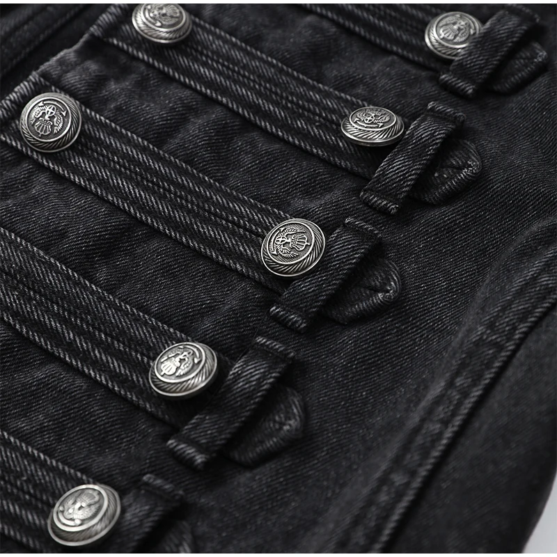 Vintage Denim Military Jacket Women Retro Solid Round Neck Single Breasted Slim Crop Coat 2026 New Lady Daily Street Outerwear 20 S993690043baf49a49d37f8f4631409771