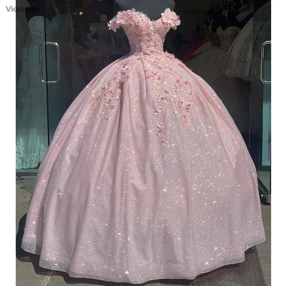 Party Dress Quinceanera Dresses Gorgeous Lilac Sequins Quinceanera Dresses for 15 Year Ball Gown Sexy V Neck Off the Shoulder Long Party Dress for Girl