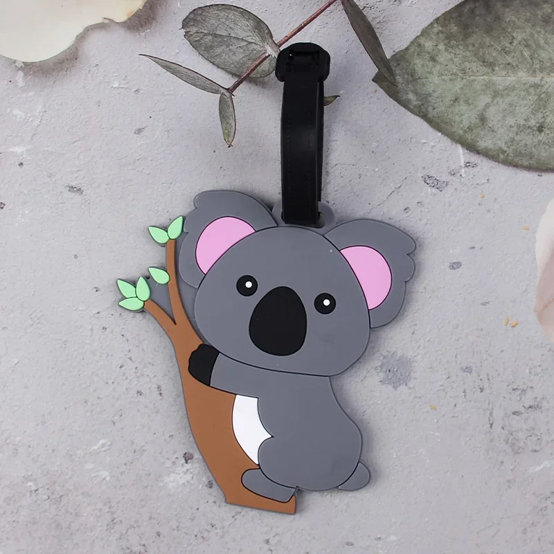 Creative Cartoon Hamburger Koala Luggage Tag and ID Holder