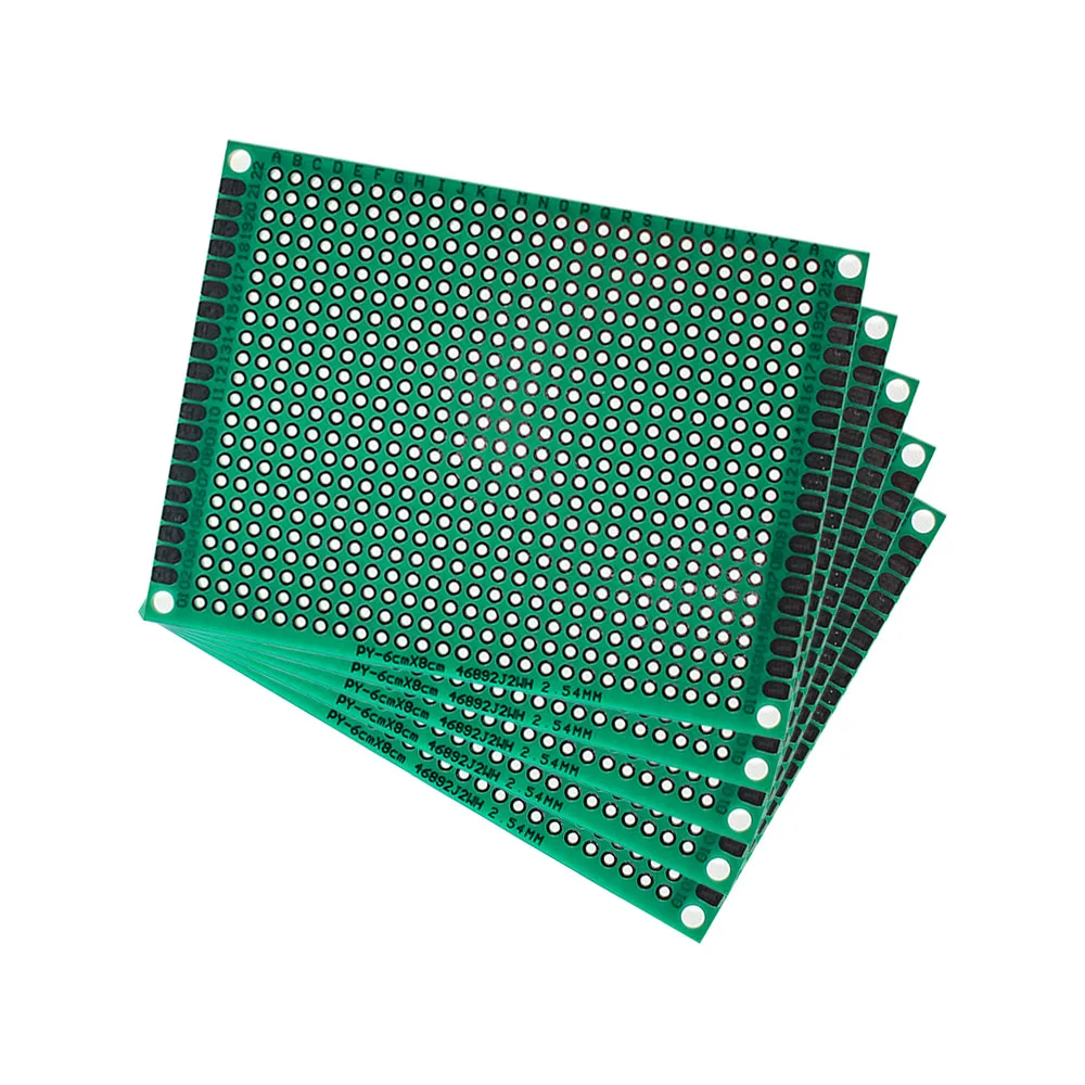5 피스 PCB 보드 싱글 사이드 프로토타입 보드 6x8CM 그린 DIY 범용 회로 기판 키트, PCB 보드 싱글사이드 프로토타입