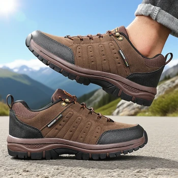 أحذية المشي لمسافات طويلة في الهواء الطلق للرجال مقاوم للماء تنفس الخريف جديد المشي لمسافات طويلة التخييم أحذية المضادة للانزلاق أحذية تنس مريحة سلة أوم