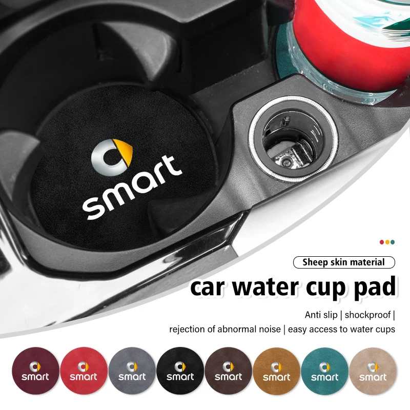 Car anti slip mat coaster water cup slot decorate accessories for Smart Fortwo Forfour 451 453 450 452 454 Roadster Coupe