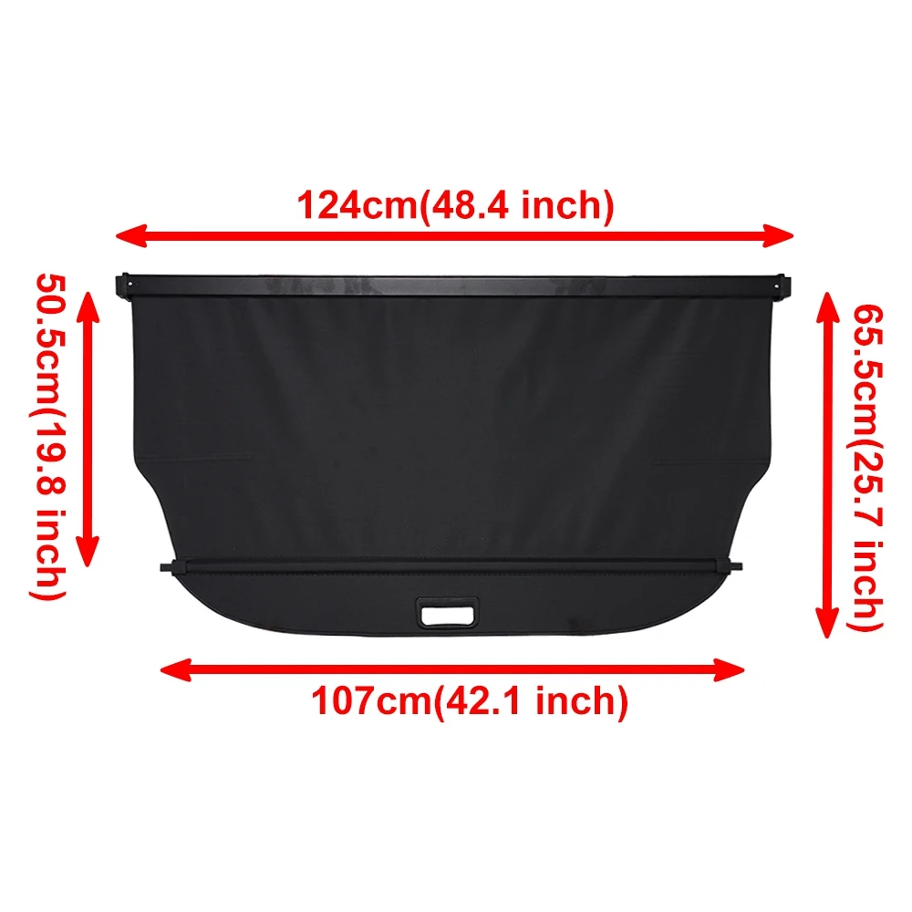 Trunk Shade Luggage Security Shield For Kia Seltos-Rear Parcel Shelf Cargo Cover, Need Screw Mount for Installation