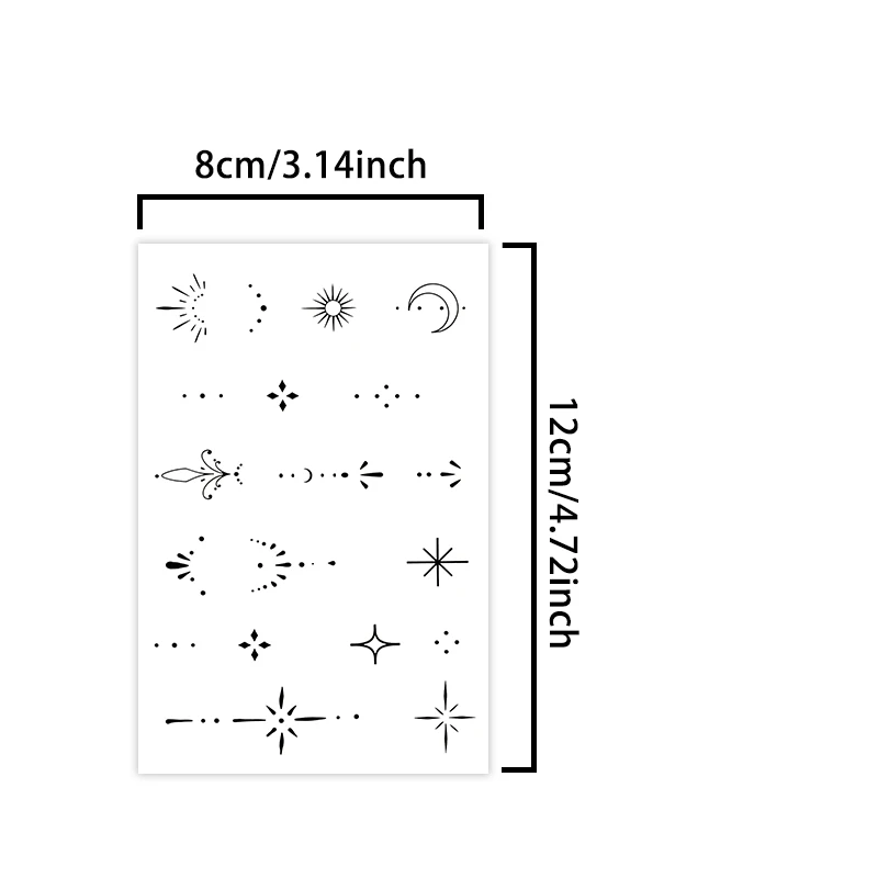Tattoo sticker 1pc geometric symbol waterproof temporary long-lasting for one to two weeks for arm leg