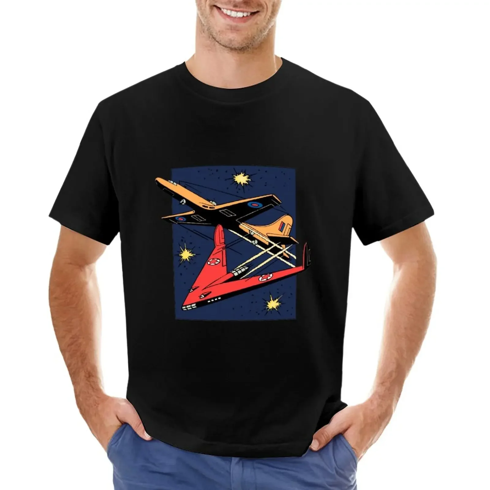 The Golden Rocket And The Redwing (Dal Segreto Del Pesce Spada (Le Secret De L'Espadon)) T-Shirt Vintage Da Uomo