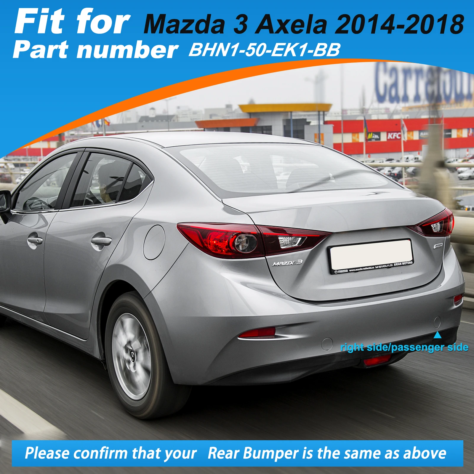 Rear Bumper Tow Hook Cover Cap Towing Eye For Mazda 3 Axela Accessories 2014 2015 right side BHN150EK1BB