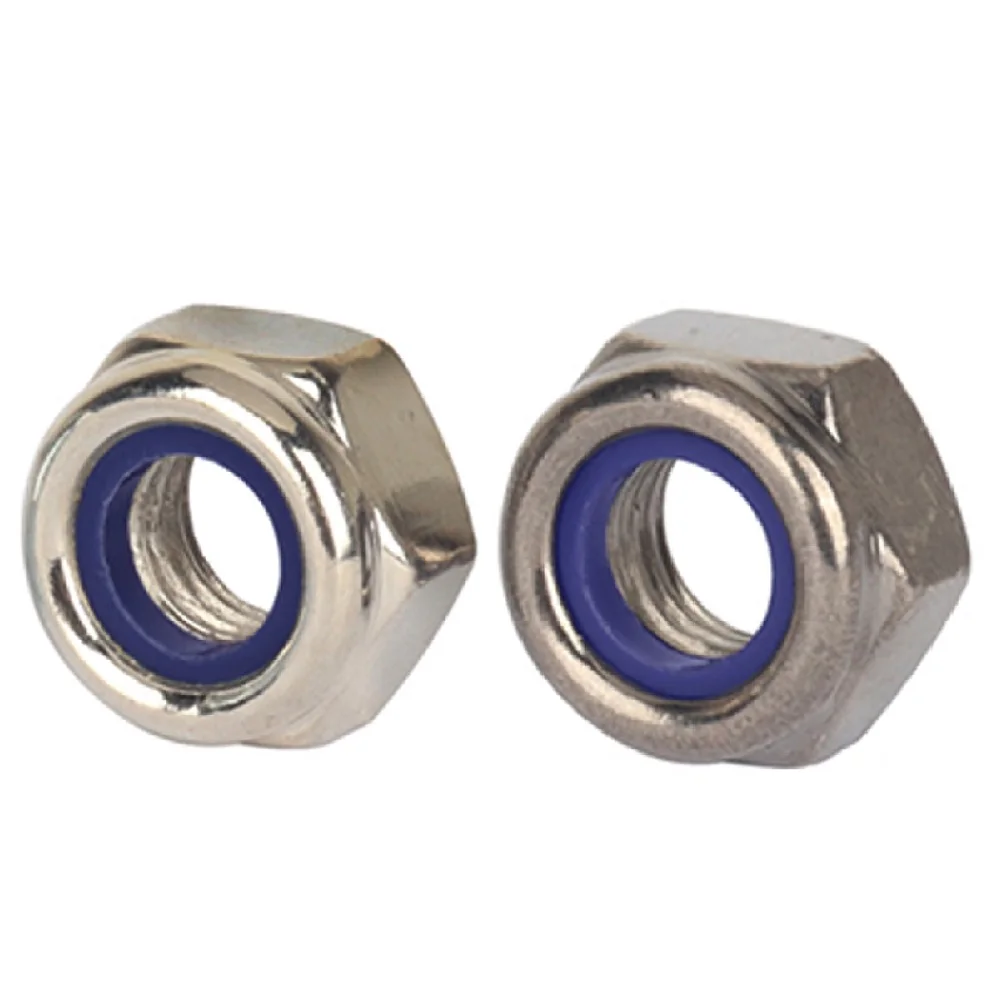 Tuercas De Bloqueo Hexagonales De Nylon Y Acero Inoxidable 304 - Varias Medidas M2 A M10