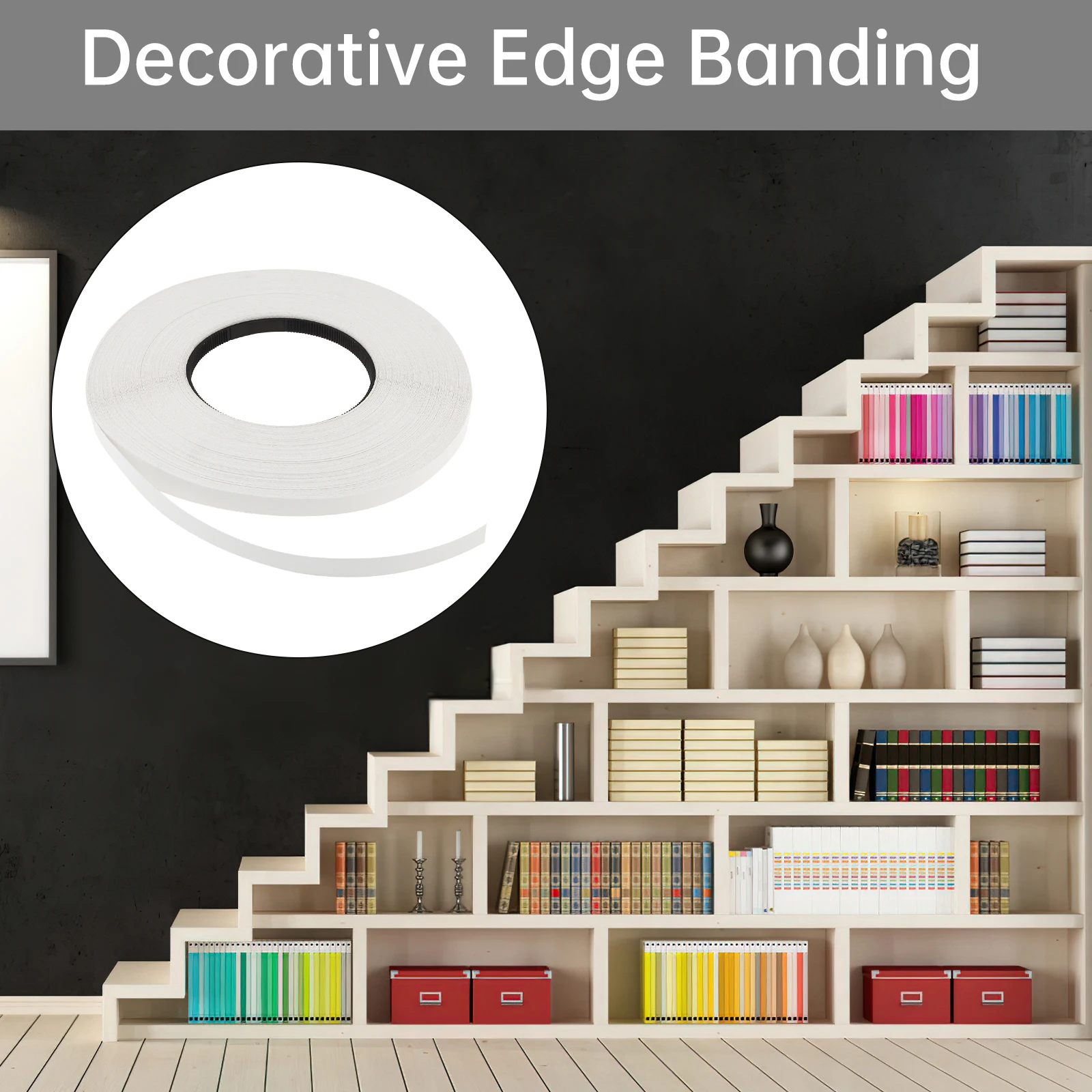 50m 100m White Melamine Edge Banding Pre-glued Veneer Edging Furniture Cabinet Wood Surface Table Edging Tape