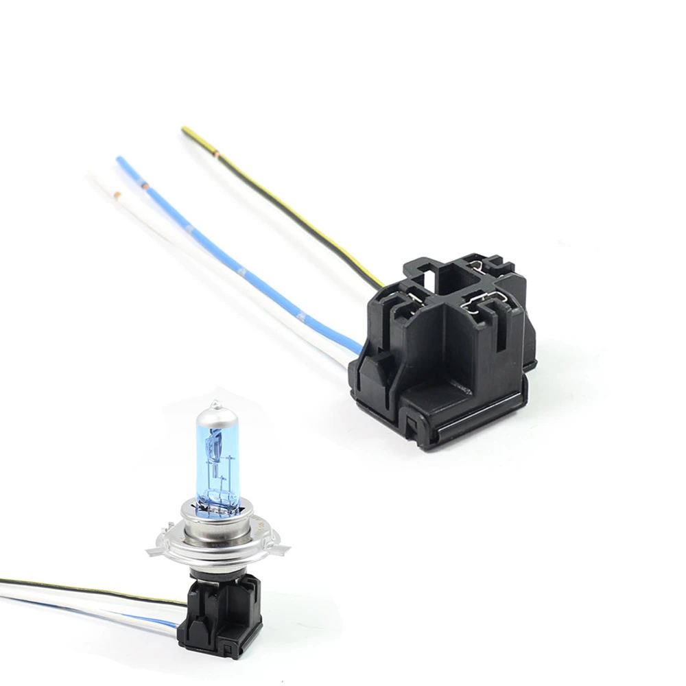 2PCS Copper core wire H4 car light headlight plug lamp holder base bulb
