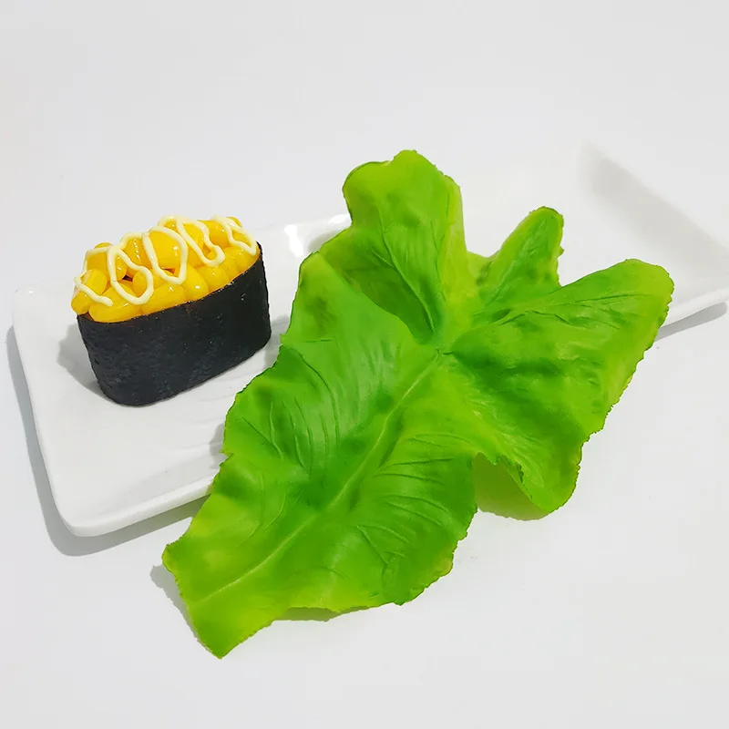 Food Model 1Pcs Simulation Lettuce Leaves PVC Artificial Green Vegetable Model Fake Food For DIY Festival Home Party Kitchen Decor Kids Toy