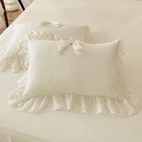 3pcs White Bedding set ruffles Duvet Cover Set (1*Duvet Cover + 2*Pillowcase, Without Core)for bedroom guest room 5