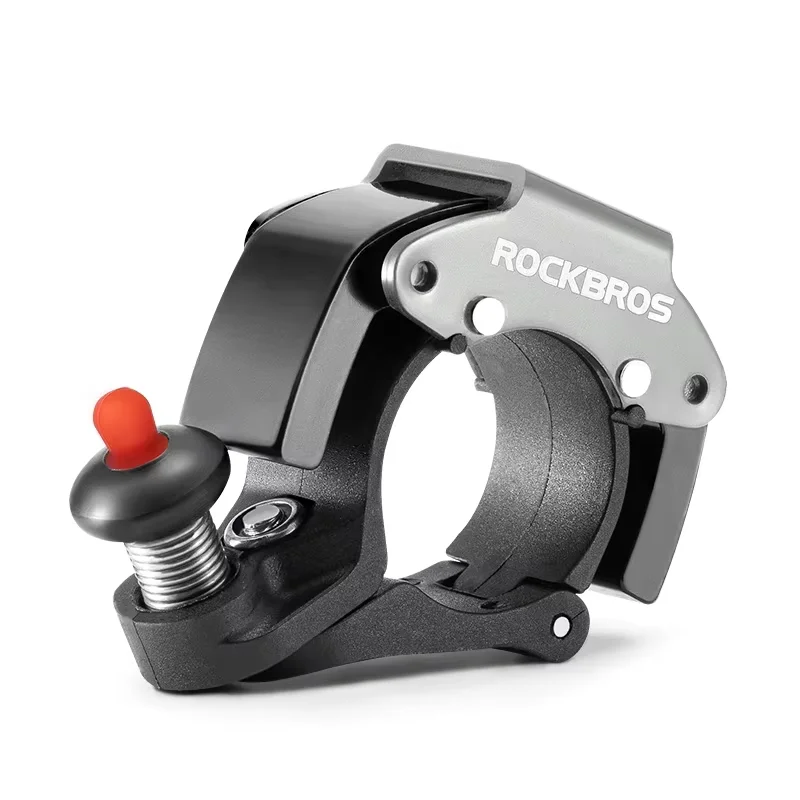 ROCKBROS Sleek Stainless Steel Cycling Bell - Black & Red