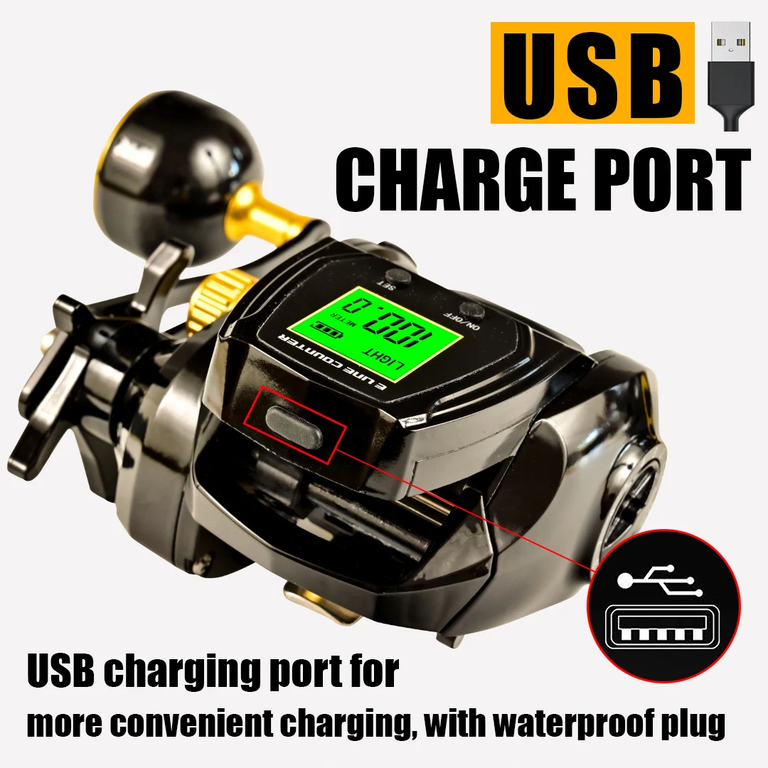 Aluminum Alloy Surf Fishing Reel with Electronic 6.3:1 High Speed Ratio Powerful 12kg Drag Digital Display fishing reel fishing tackle accessory