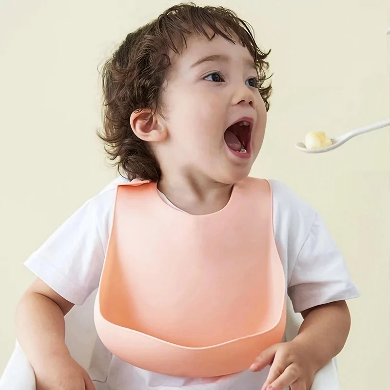 Silicone Baby Bibs Food Grade Adjustable Waterproof Baby Feedings Tableware Set Bib For Newborn Silicone Bibs For Girls Boys