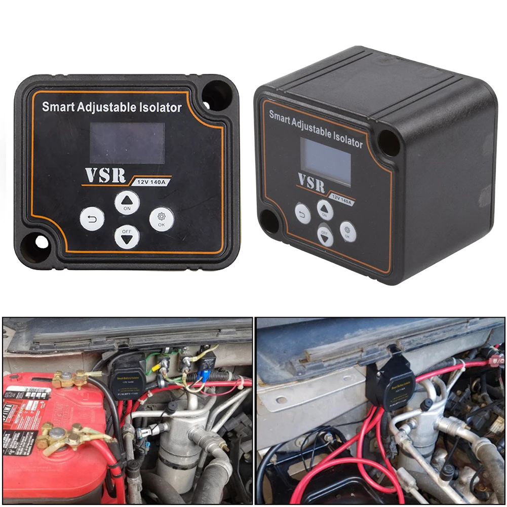 Smart Dual Battery Smart Isolator 12V 140A Relè Sensibile Alla Tensione Digitale Vsr Split Charge Per Fuoristrada Camper Yacht Atv Utv
