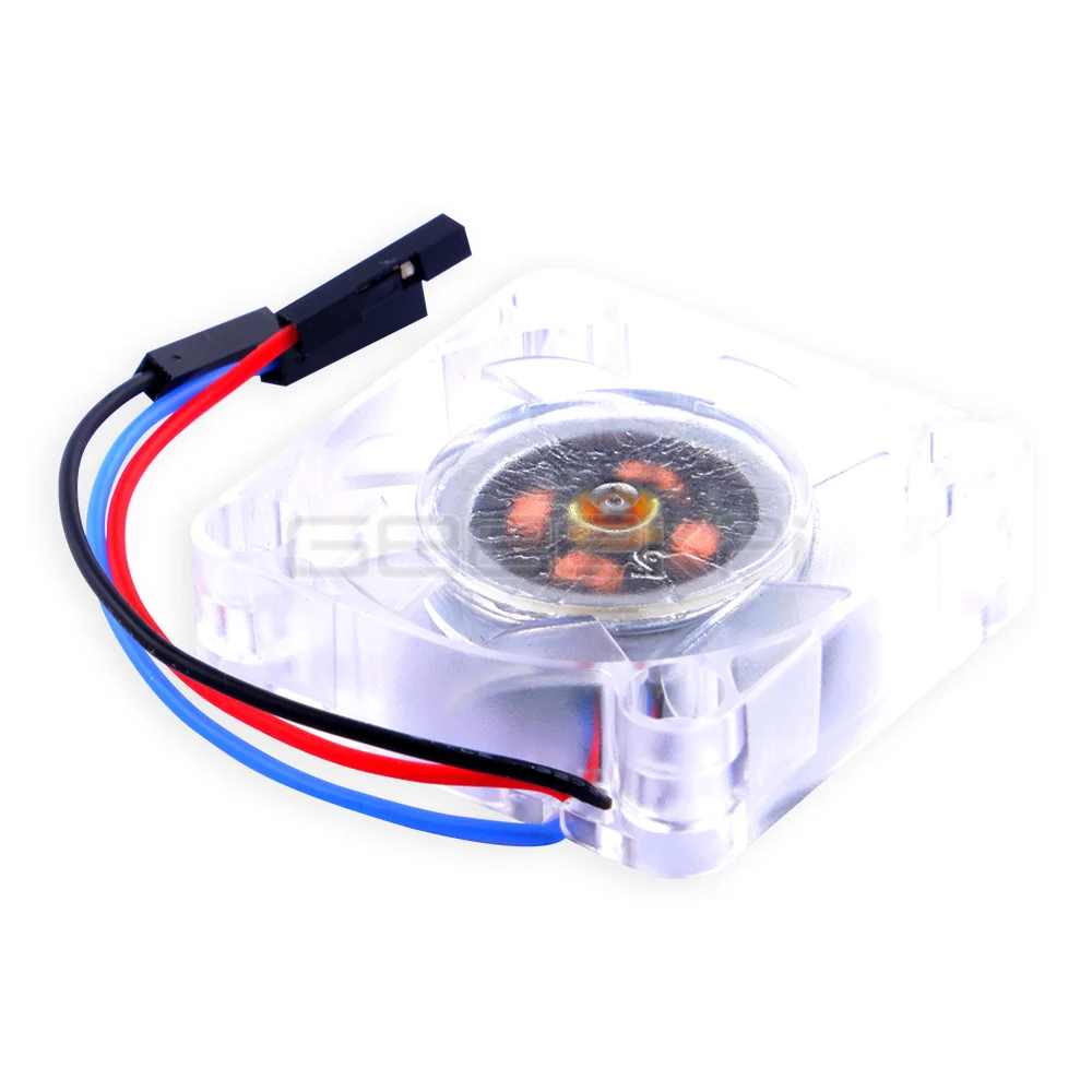 Raspberry Pi Cooler GeeekPi LED Cooler 1 Set 2 Pack 40*40*10 Transparent/Black Cooling Fan 4010 Blue Light RGB For Raspberry Pi 4B/3B+/3