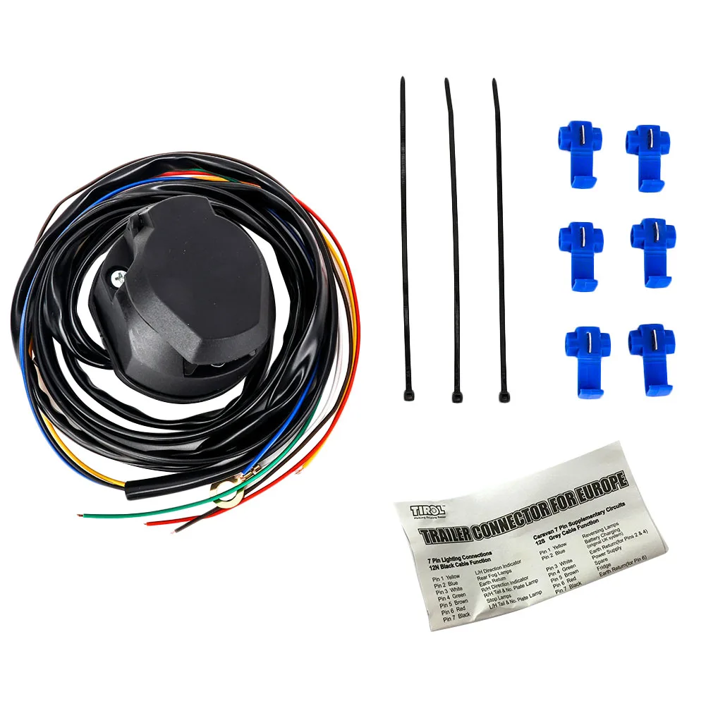 Car Parts TIROL New 7 Pin Trailer Socket Cable 1.5M Wire for Car Trailer Wiring Connector