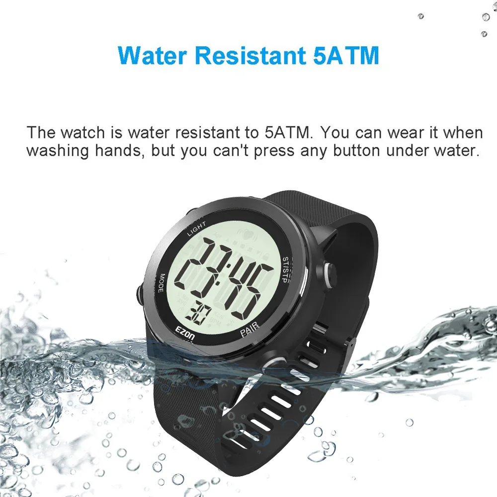 Waterproof Digital Sports Watch for Men and Women, Heart Rate Monitor, Chest Strap, Running, Cycling, Polar Watches 4
