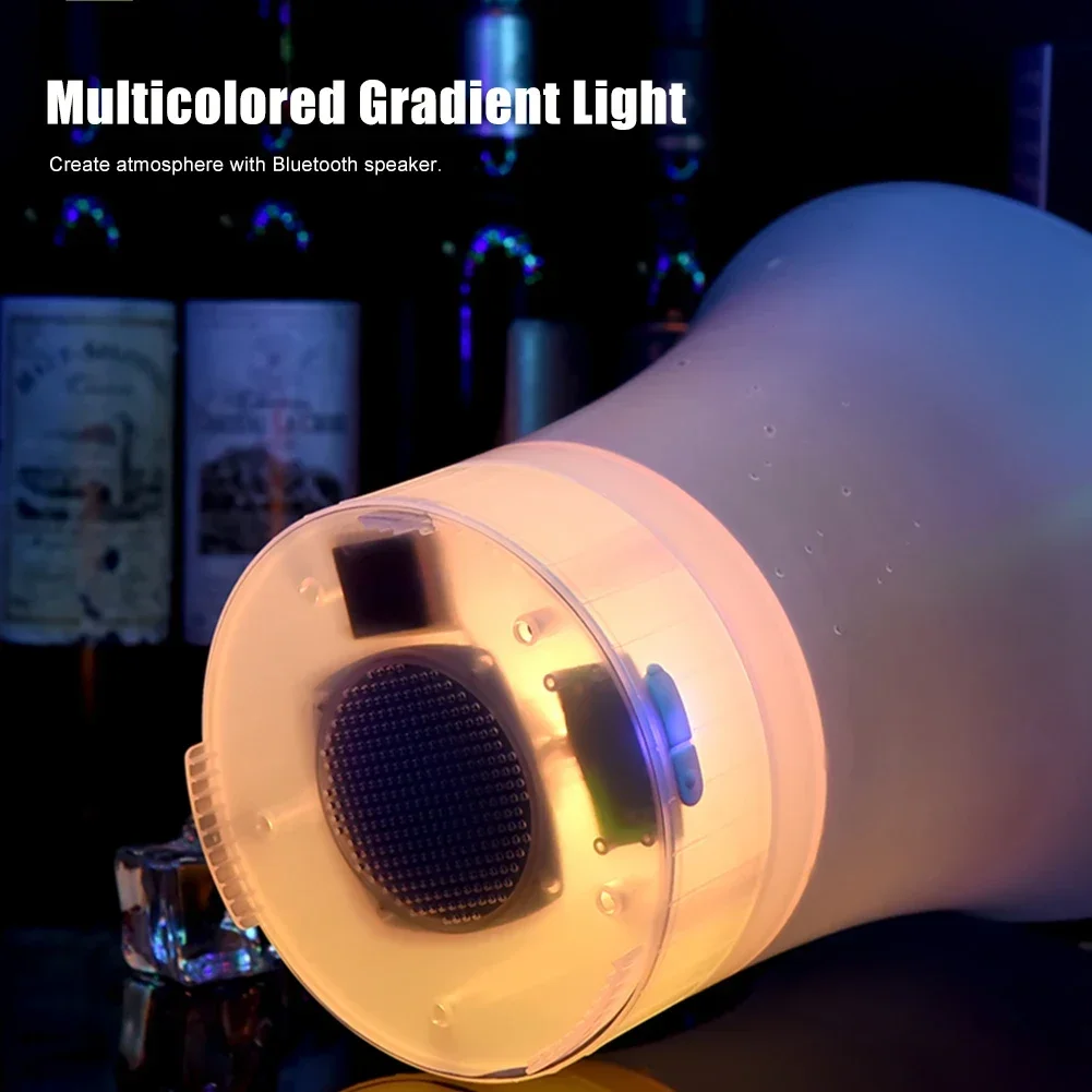 7L Large Capacity Champagne Beer LED Ice Buckets Wine Beer Ice Buckets With Bluetooth Speaker Drink Container For Home Bar