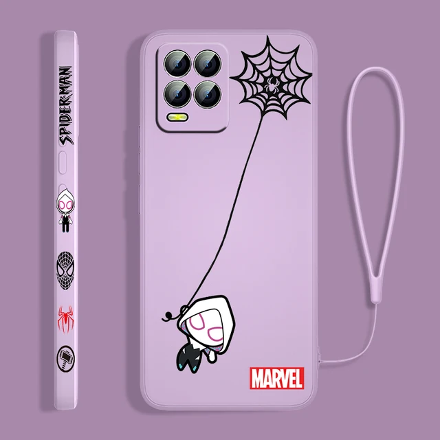 Marvel SpiderMan Art For OPPO Find X3 X2 neo Lite Relame GT Master A9 A5 A53S A72 A74 8 6 5Liquid Left Rope Phone case Fundas 4