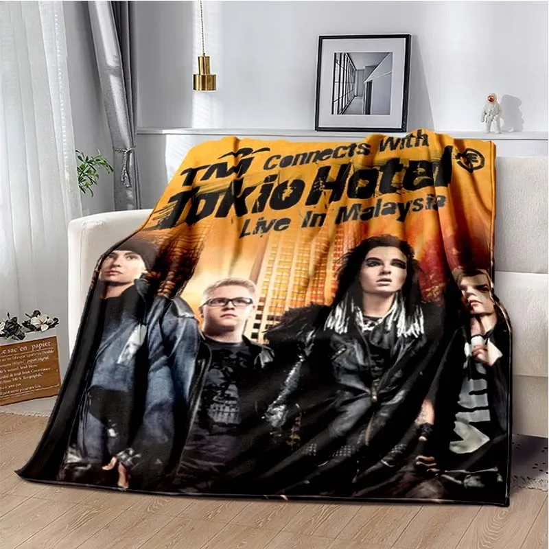 Fashionable Art Print Tokio Hotel Throws Blanket Home Living Room Sofa Sleeping Blanket Bedding Supplies Warm Cover Blanket Gift