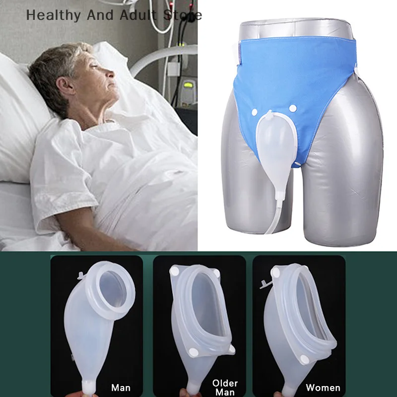 Urine Collector Hypo-allergenic Silicone Adults Urinal Urine Incontinence Catheter Bags for Elderly Men Women Male Female Toilet