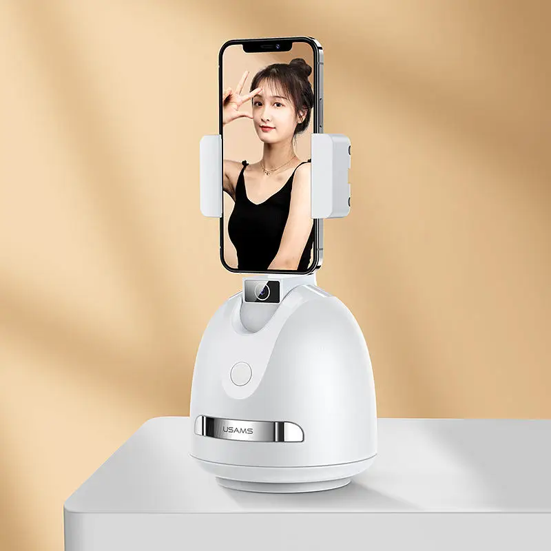 

2023 Unique Smart Shooting Auto Face AI Auto Rotation 360 Object Face Tracking Cell Mobile Phone Holder