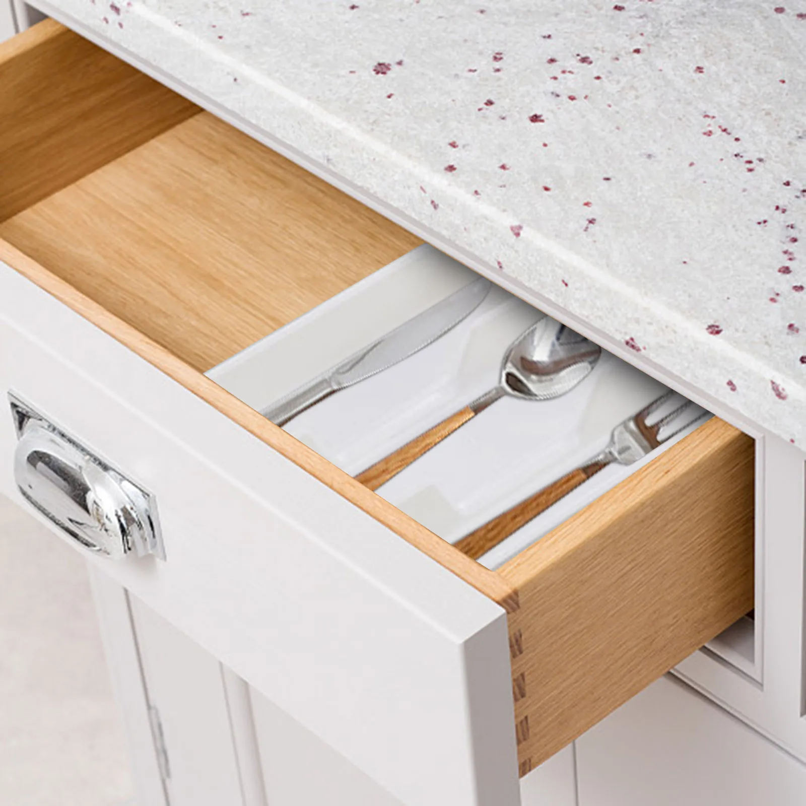 Cutlery Organizer Tableware Organizer Cutlery Storage Tray Knife Block Holder Spoon Fork Separation Box Kitchen Drawer