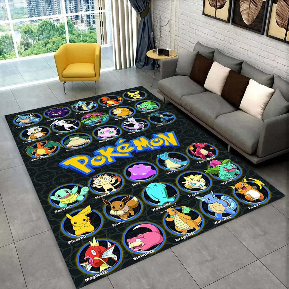 Pokemon Pikachu Cartoon Gift Carpet Rug Bedroom Living Room Home Sofa Decoration Children Game Floor Mat