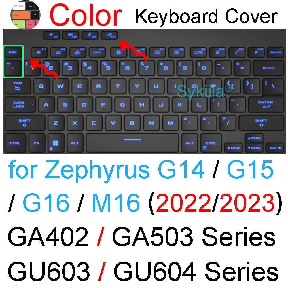CASEDAO Copertura della tastiera Skin Fit 2020 ASUS ROG Zephyrus M M15 Gaming Laptop 15.6 pollici, ASUS ROG GU502GW GU502GU GA502DU GA502IV 15.6 Tastiera Skin Protector Accessori - Nero