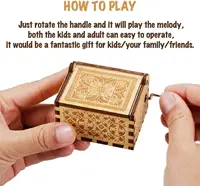 Wooden Music Box The Pooh Saying Music Boxes Antique Engraved Musical Boxes Gifts for Birthday/Christmas/Anniversary 2