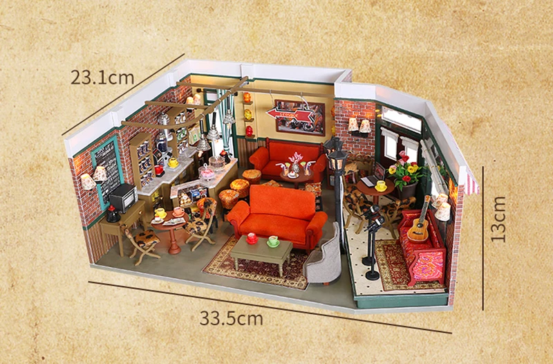 Central Perk Cafe DIY Dollhouse Kit