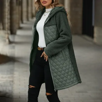 Women's Thick Warm Down Cotton Coat Oversized Women's Parka Quilted Cocoon Padded Jacket Loose Casual Hooded Parker Overcoat 2