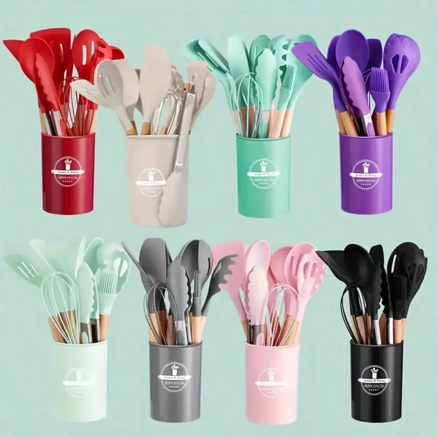 12pcs Spatula Set, Non-Stick Spatula, Heat Resistant Spatula, Home Kitchenware Set, Sealing