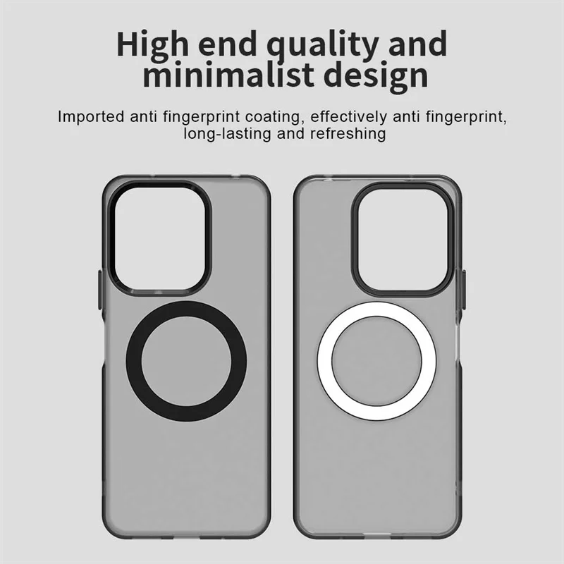 Magnetic Luxury Translucent Armor Shockproof Case with MagSafe Wireless Charging Compatibility